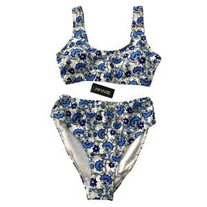 AI'MAGE Bikini Set Sporty Swimsuit Two Piece Tank High Waist Bathing Suit Sz Med